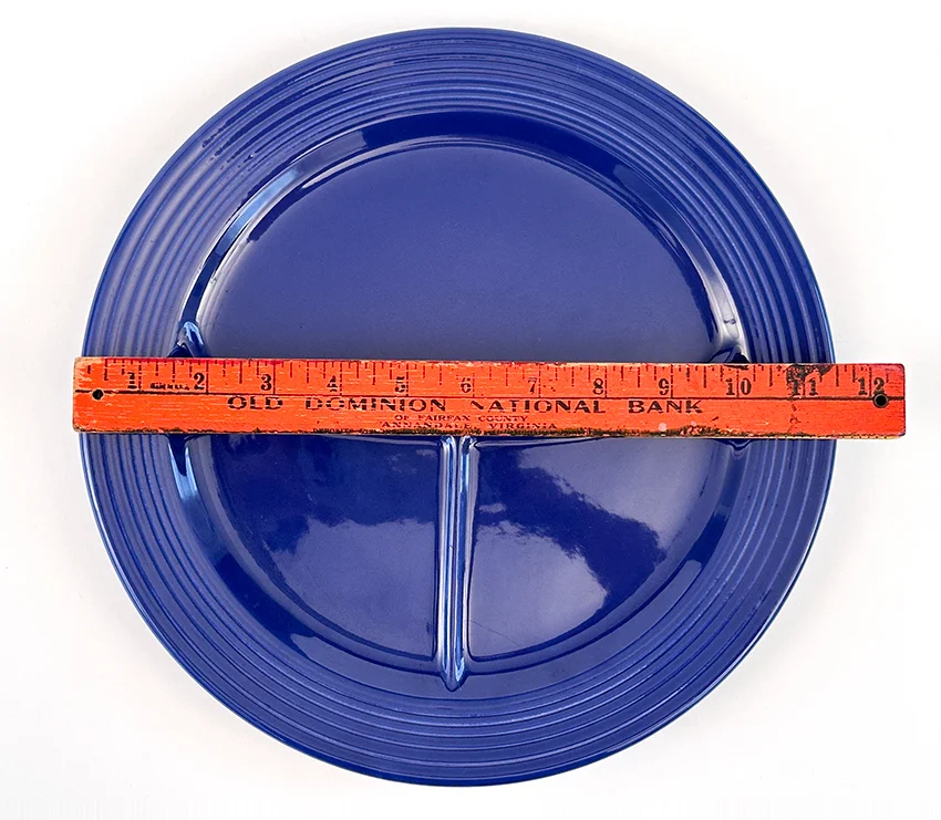 blue vintage fiestaware 12 inch divided compartment plate for sale