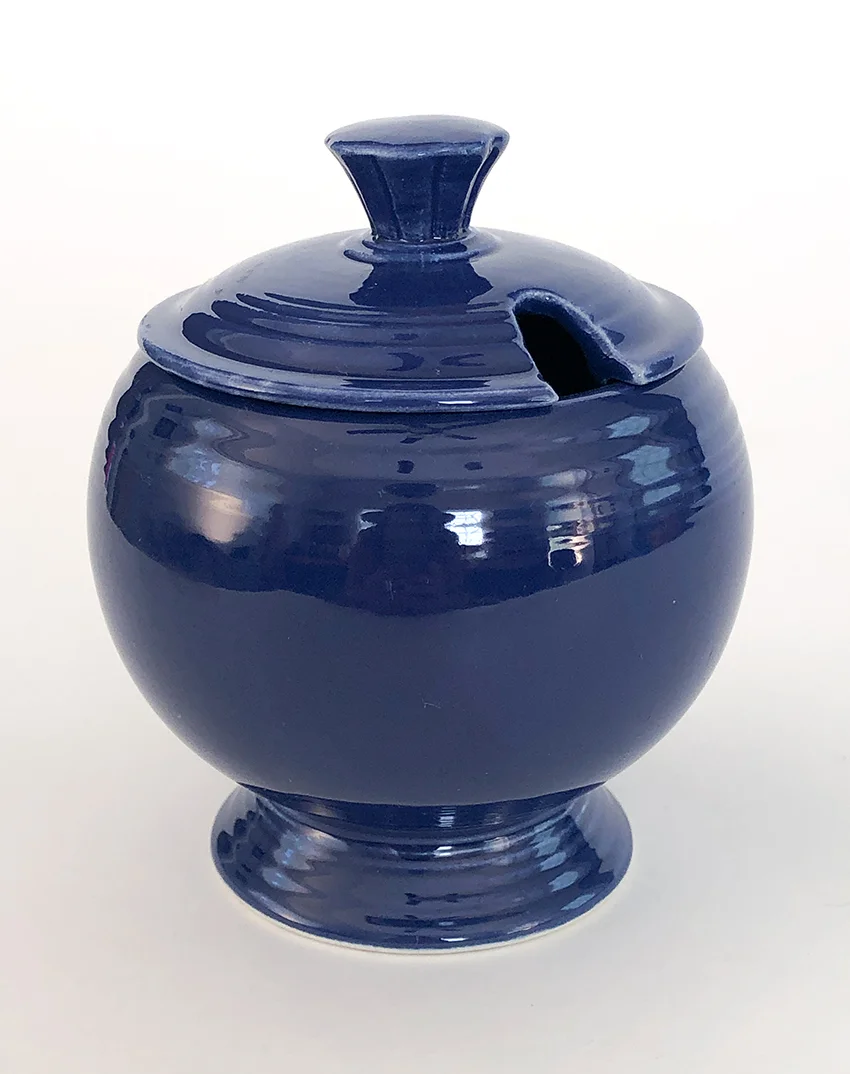 cobalt blue vintage fiesta marmalade jar for sale
