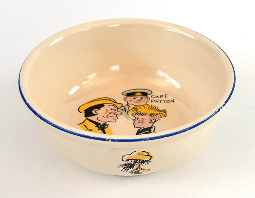 1950s Dick Tracy and the gang childs set ovaltine bowl made by homer laughlin for sears