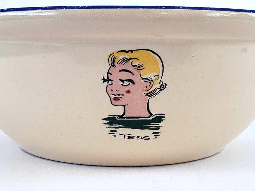 1950s Dick Tracy and the gang childs set ovaltine bowl made by homer laughlin for sears