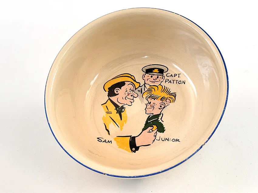 1950s Dick Tracy and the gang childs set ovaltine bowl made by homer laughlin for sears