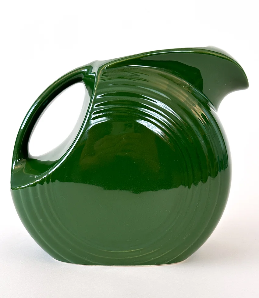 forest green 1950s vintage fiestaware color disk water pitcher