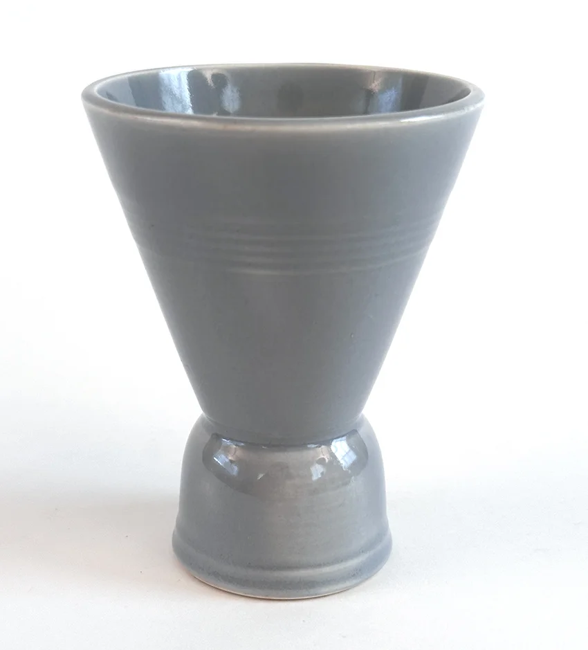 1950s gray vintage harlequin double egg cup for sale