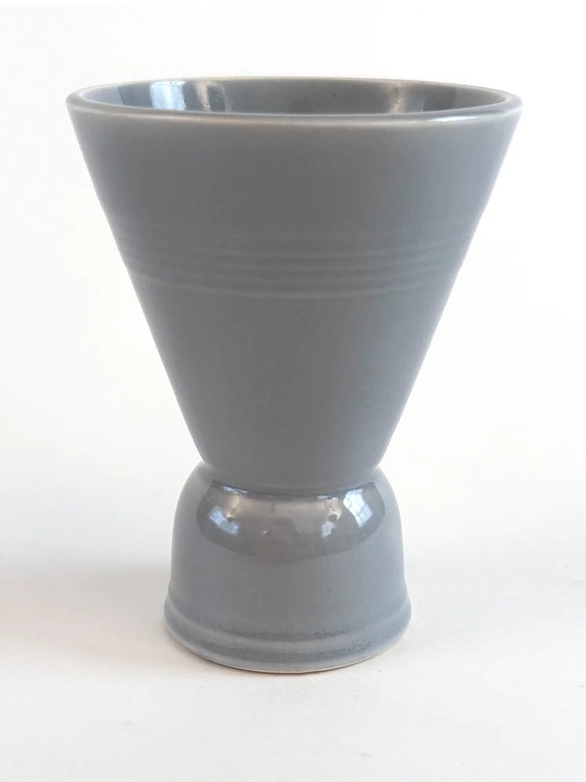 1950s gray vintage harlequin double egg cup for sale