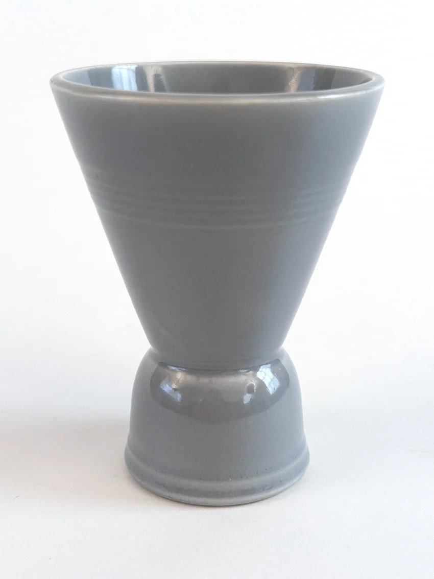 1950s gray vintage harlequin double egg cup for sale