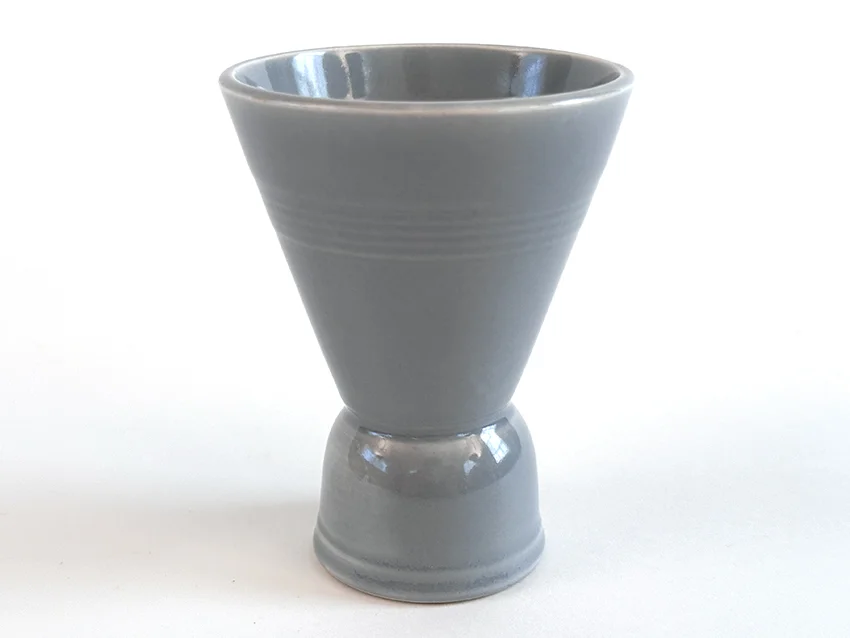 1950s gray vintage harlequin double egg cup for sale