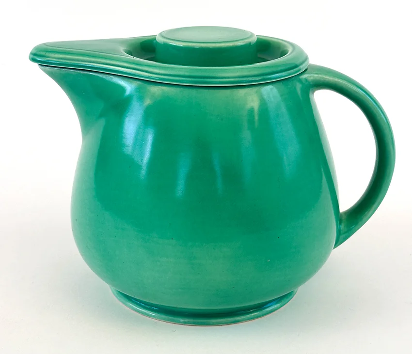 original green vintage fiesta kitchen kraft covered jug for sale