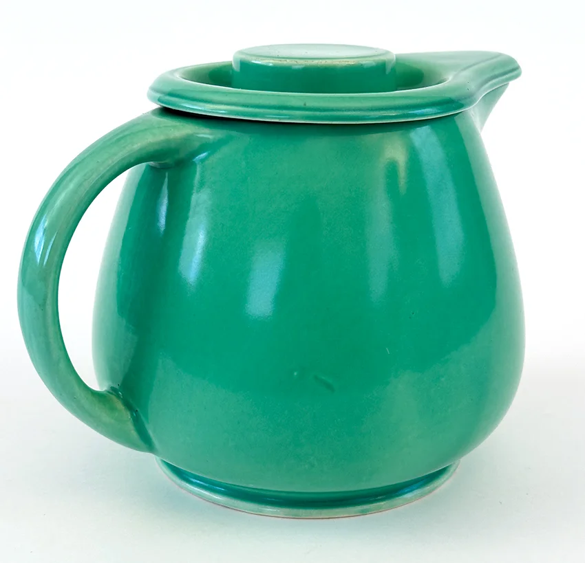 original green vintage fiesta kitchen kraft covered jug for sale