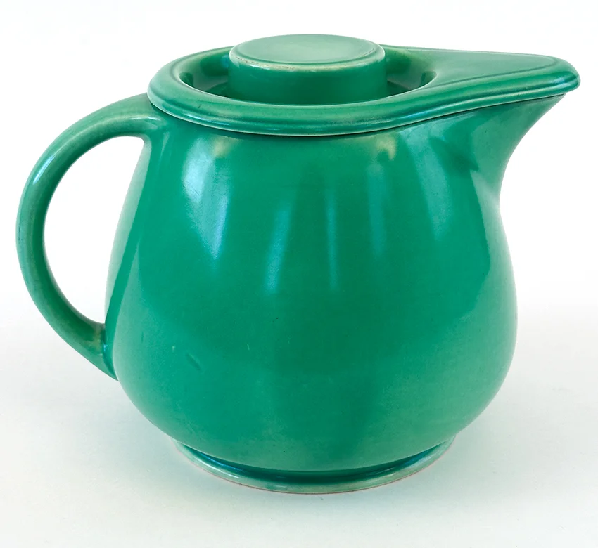 original green vintage fiesta kitchen kraft covered jug for sale