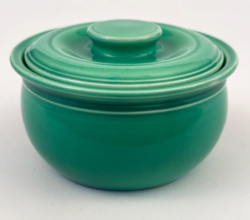 green vintage fiesta kitchen kraft individual covered casserole