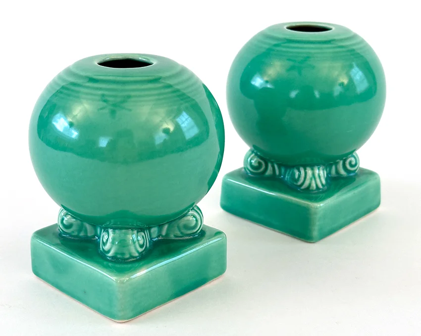 green vintage fiestaware bulb candle holders