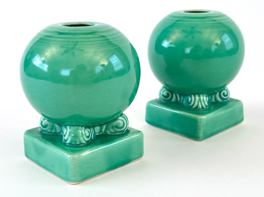 green vintage fiestaware bulb candle holders