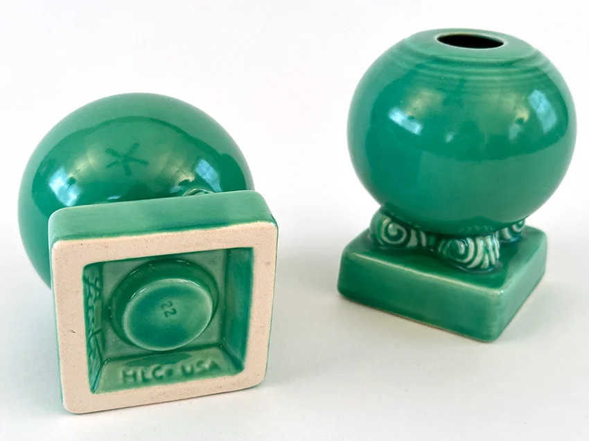 green vintage fiestaware bulb candle holders