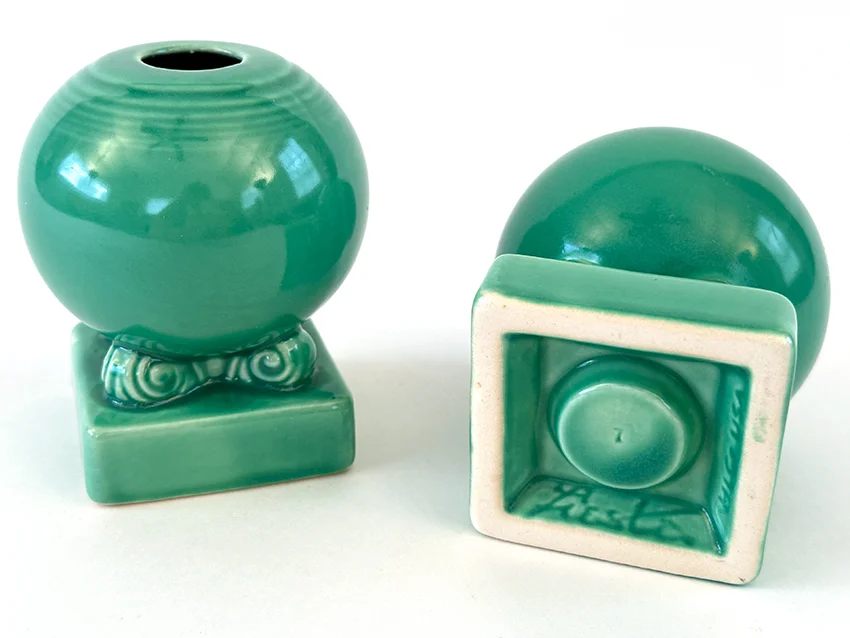 green vintage fiestaware bulb candle holders