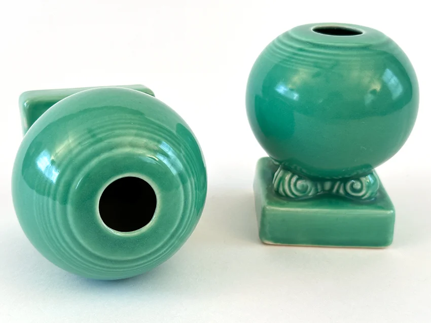 green vintage fiestaware bulb candle holders