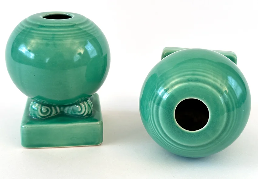 green vintage fiestaware bulb candle holders