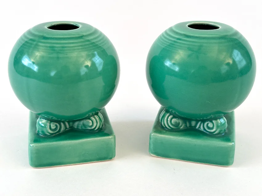 green vintage fiestaware bulb candle holders