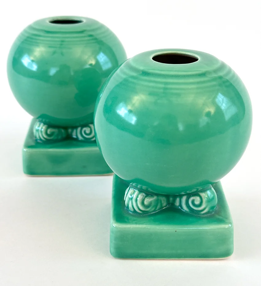 green vintage fiestaware bulb candle holders