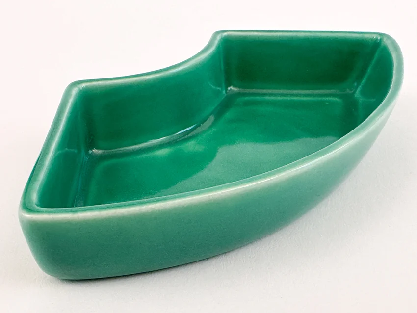 green vintage fiestaware embossed marked relish tray side insert