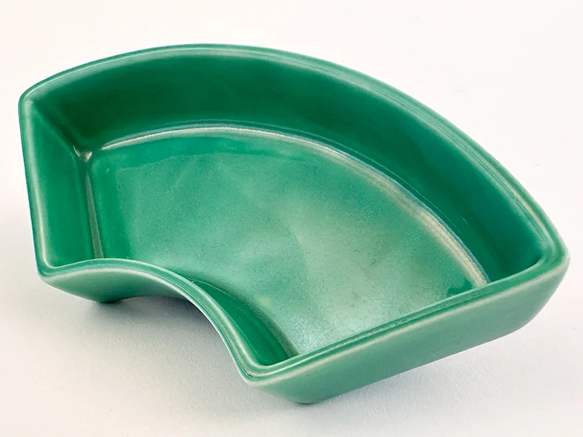 green vintage fiestaware embossed marked relish tray side insert