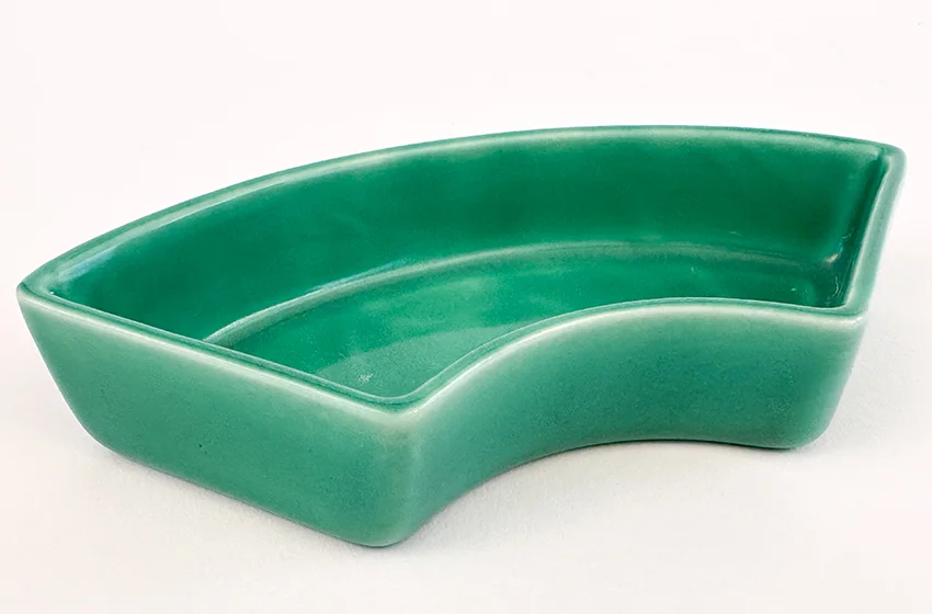 green vintage fiestaware embossed marked relish tray side insert