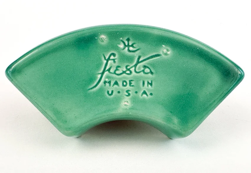 vintage fiesta relish tray side insert in original green colored glaze