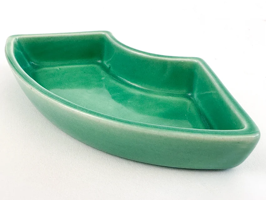 vintage fiesta relish tray side insert in original green colored glaze