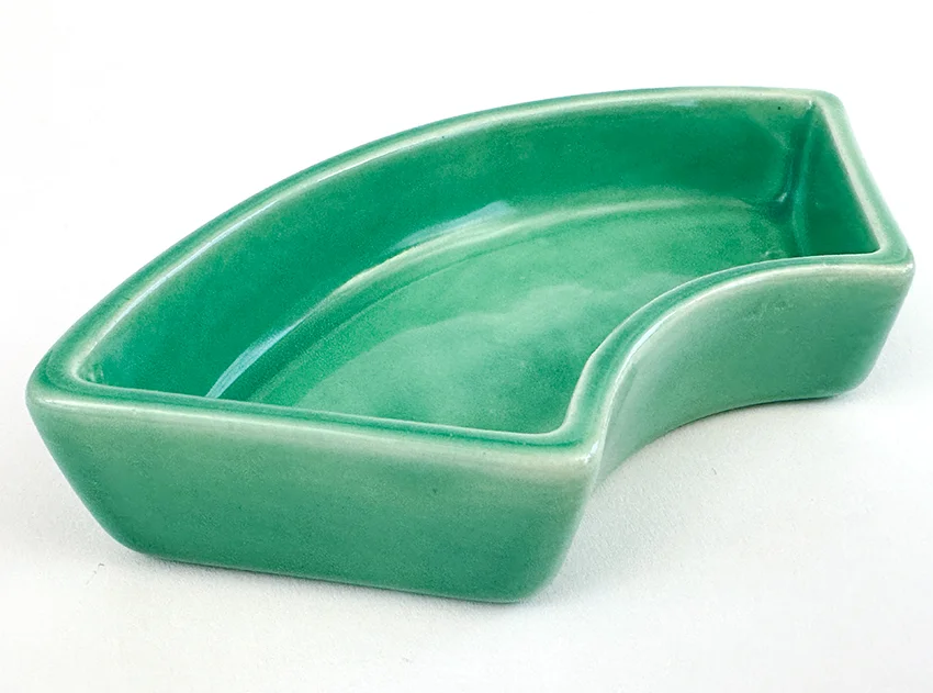 vintage fiesta relish tray side insert in original green colored glaze