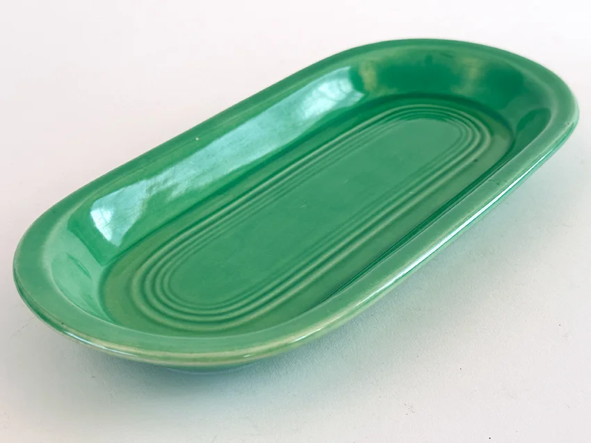 green vintage fiestaware utility tray for sale slip cast molded version