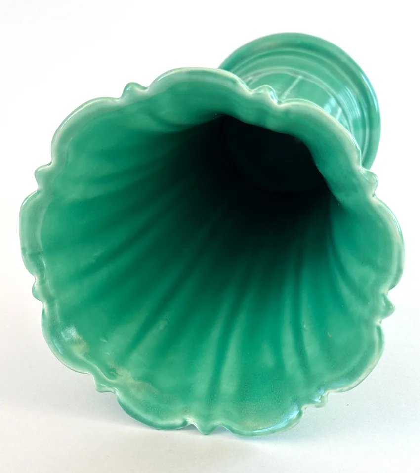 green vintage fiestaware 10 inch art pottery flower vase for sale rare antique fiesta tableware