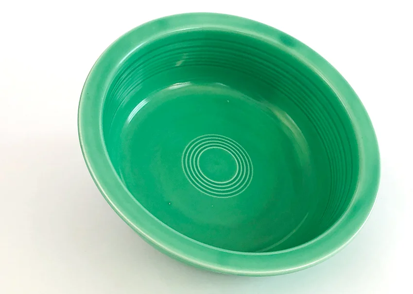 Green vintage fiestaware round vegetable nappie bowl