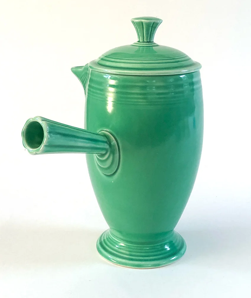 original green vintage fiestaware ad stick handled demitasse coffeepot for sale