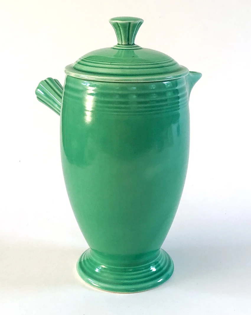 original green vintage fiestaware ad stick handled demitasse coffeepot for sale