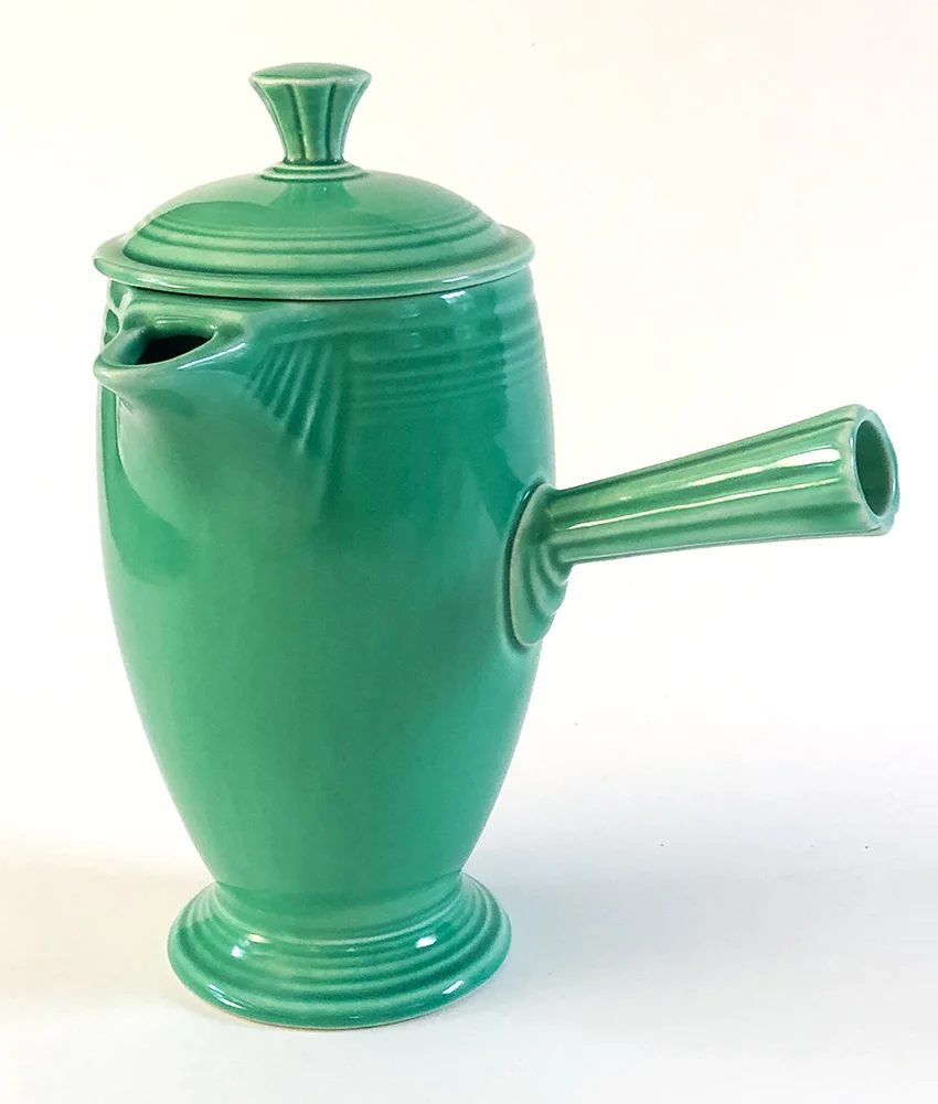 original green vintage fiestaware ad stick handled demitasse coffeepot for sale