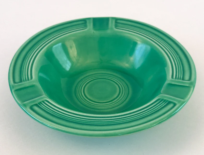 original green vintage fiestaware ashtray marked genuine fiesta usa for sale