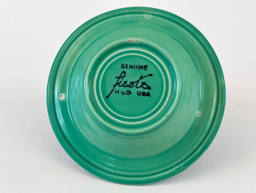 original green vintage fiestaware ashtray marked genuine fiesta usa for sale