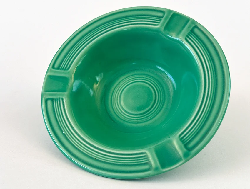 original green vintage fiestaware ashtray marked genuine fiesta usa for sale