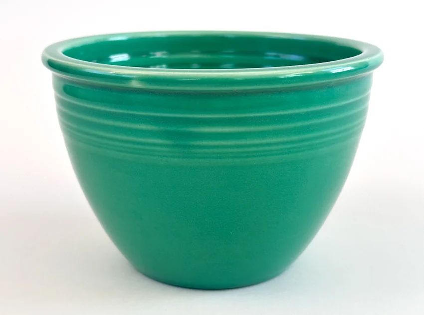 green fiesta mixing bowl number two size with inside bottom rings for sale