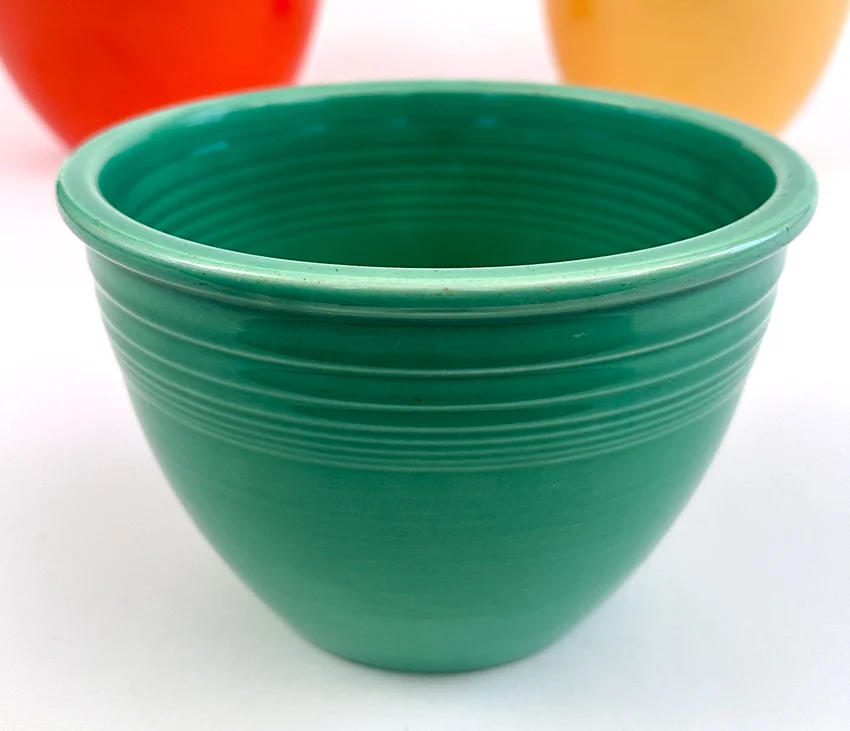 original green vintage fiestaware mixing bowl number three size for sale