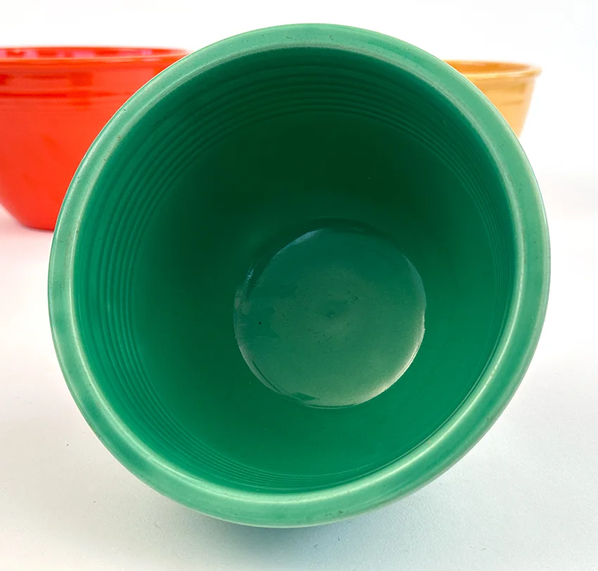 original green vintage fiestaware mixing bowl number three size for sale