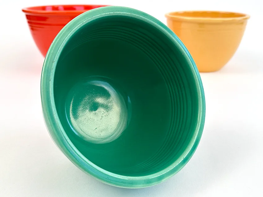 original green vintage fiestaware mixing bowl number three size for sale