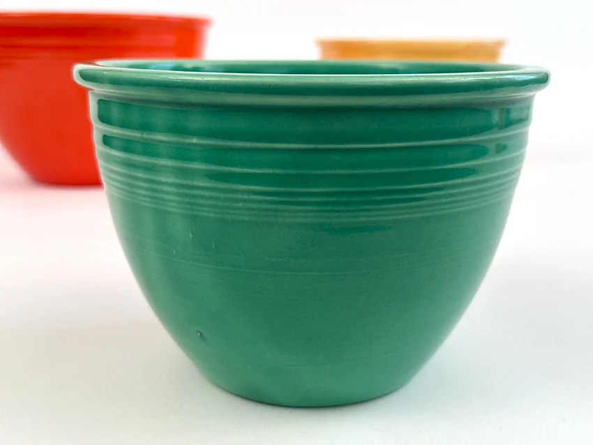 original green vintage fiestaware mixing bowl number three size for sale