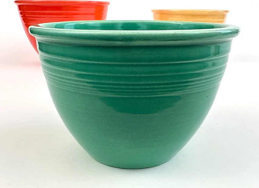 original green vintage fiestaware mixing bowl number three size for sale