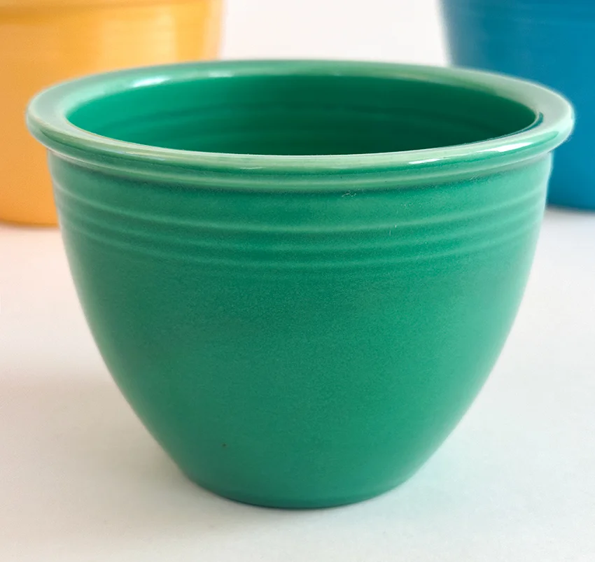 green vintage fiestaware mixing bowl number one size 1938-1942 original fiestaware