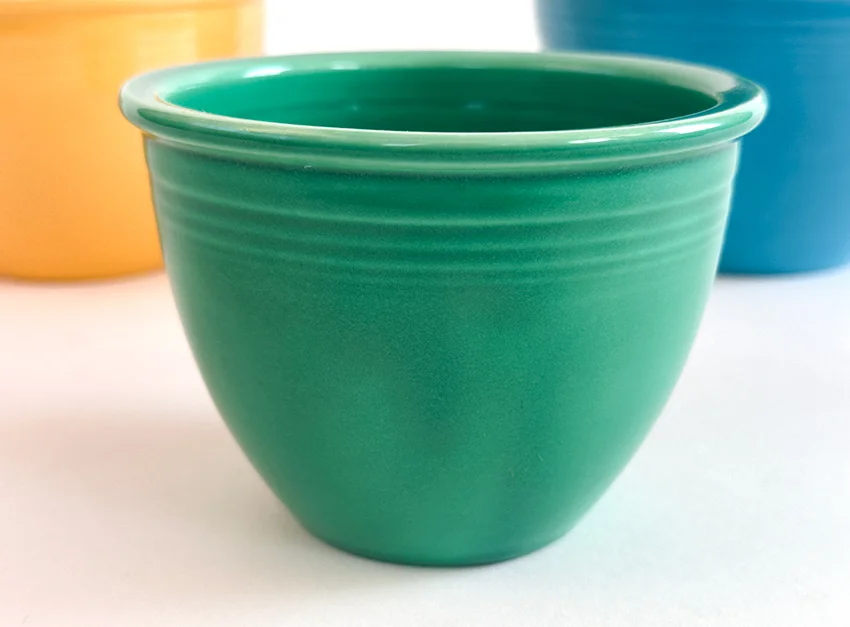 green vintage fiestaware mixing bowl number one size 1938-1942 original fiestaware