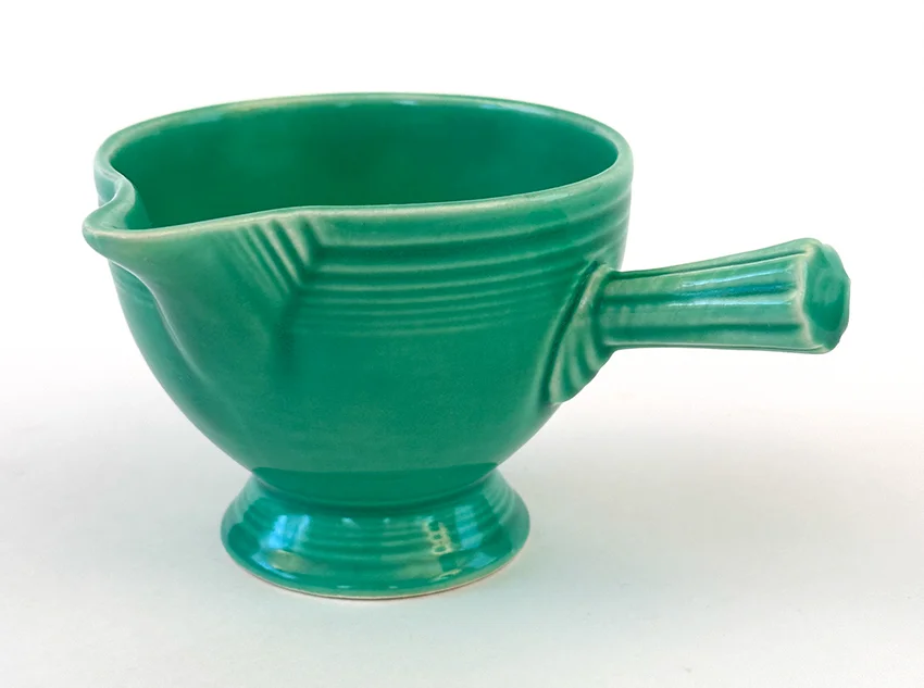 original green vintage fiestaware stick handled creamer