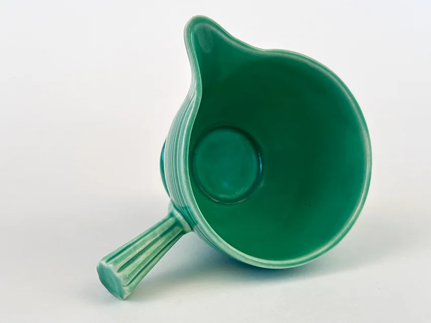 original green vintage fiestaware stick handled creamer