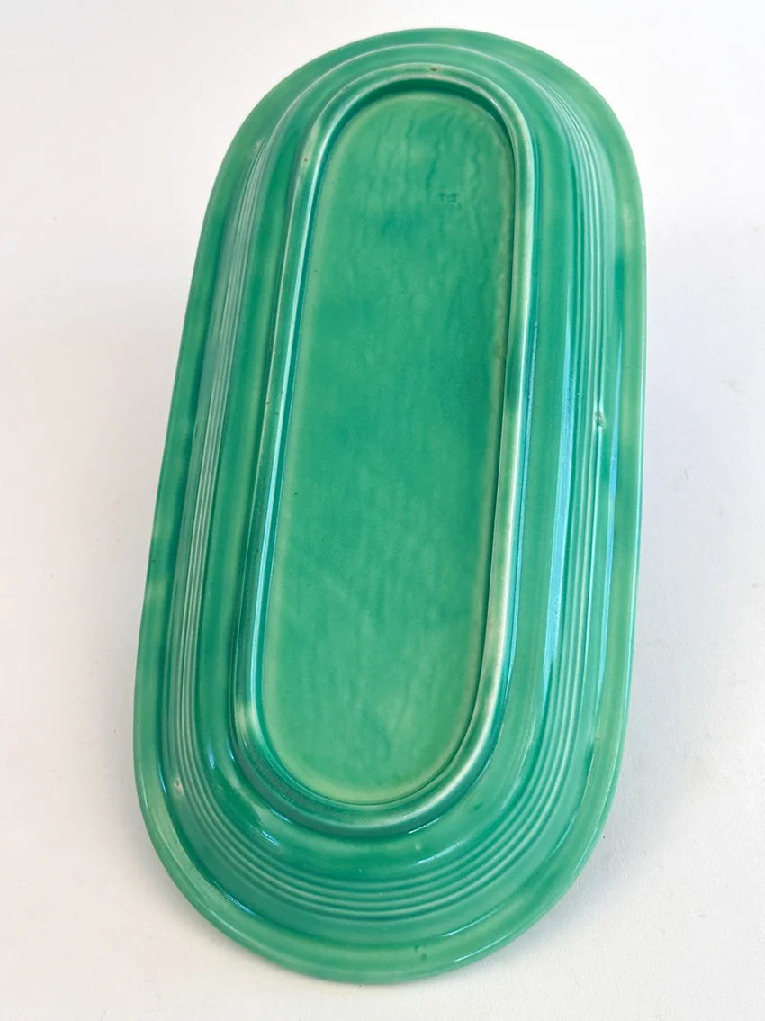 green vintage fiestaware utility tray for sale slip cast molded version