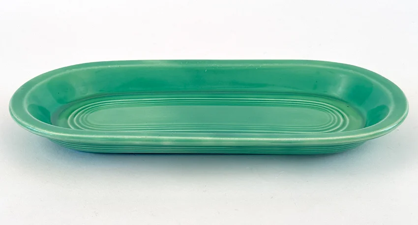 green vintage fiestaware utility tray for sale slip cast molded version