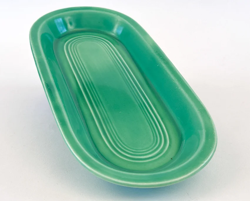 green vintage fiestaware utility tray for sale slip cast molded version